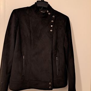 A unique leather suede jacket made by DG2 Diane Gillman